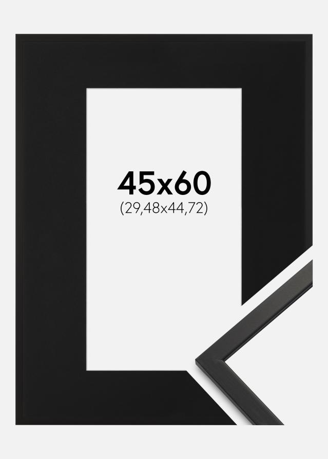 Ramme Edsbyn Sort 45x60 cm - Passepartout Sort 12x18 inches