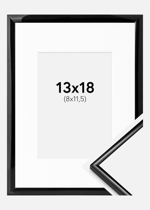 Ramme Scandi Sort 13x18 cm - Passepartout Hvid 9x12 cm