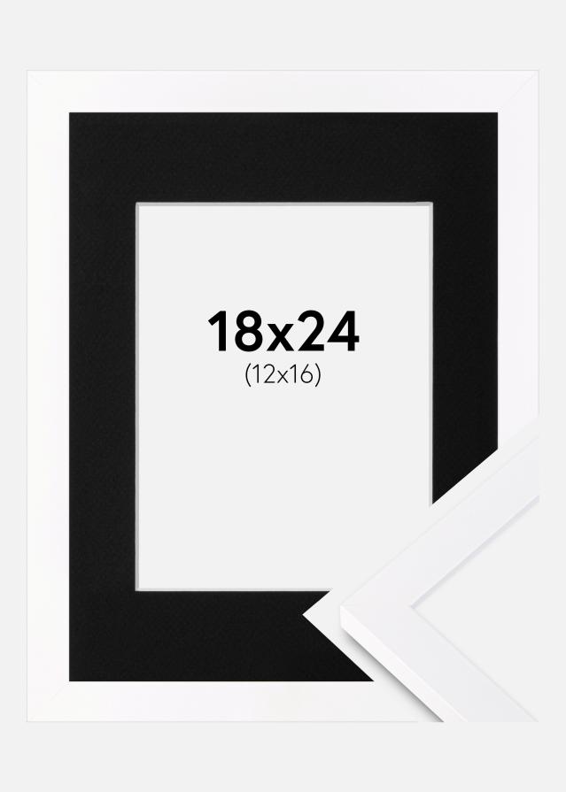 Ramme Selection Hvid 18x24 cm - Passepartout Sort 13x17 cm