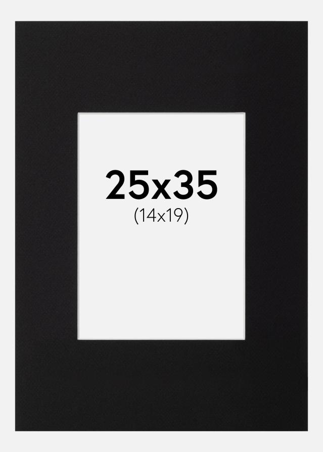 Passepartout XL Sort (Hvid kerne) 25x35 cm (14x19)