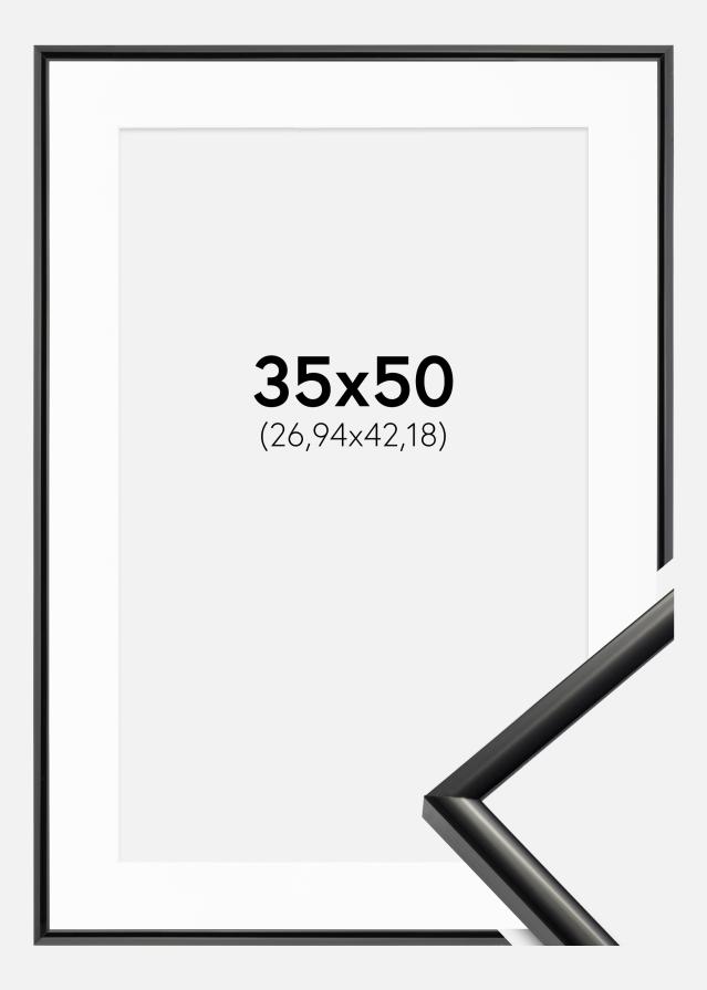 Ramme New Lifestyle Sort 35x50 cm - Passepartout Hvid 11x17 inches