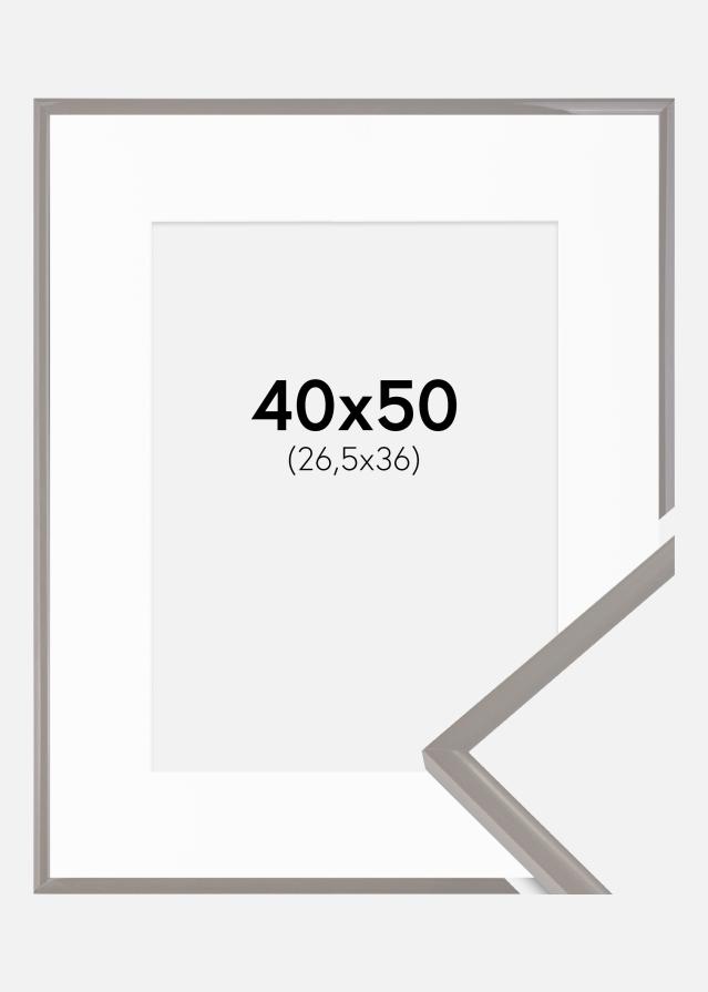 Ramme New Lifestyle Earth Grey 40x50 cm - Passepartout Hvid 27,5x37 cm