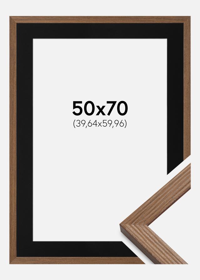Ramme Fiorito Mørk Eg 50x70 cm - Passepartout Sort 16x24 inches
