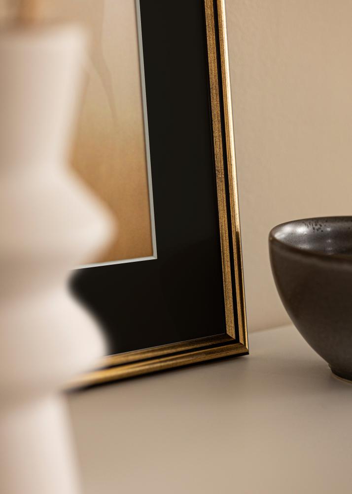 Ramme Horndal Guld 15x15 cm - Passepartout Sort 10x10 cm