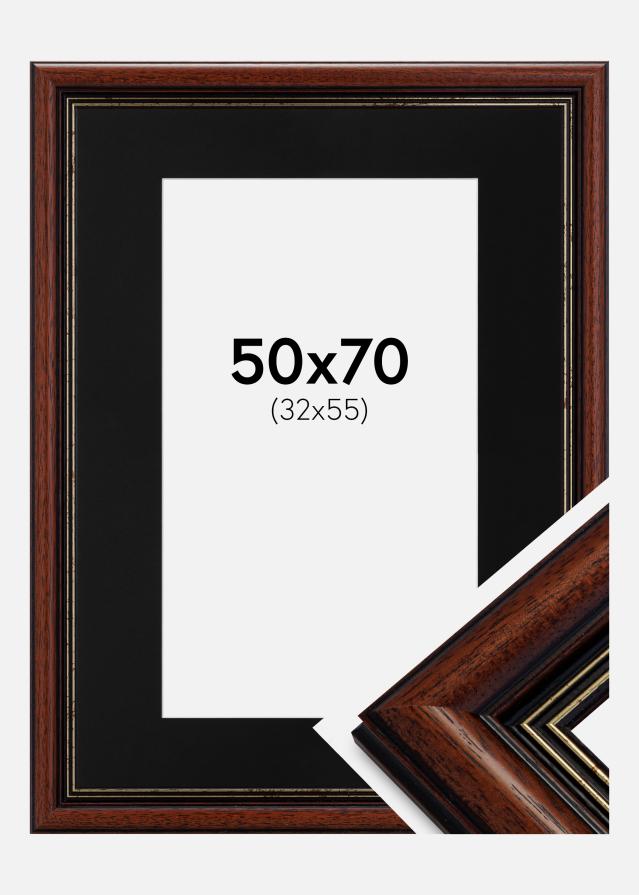 Ramme Old Retro 50x70 cm - Passepartout Sort 33x56 cm