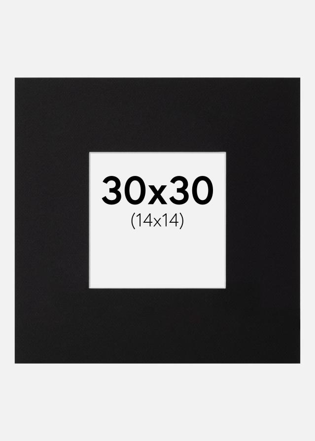 Passepartout XL Sort (Hvid kerne) 30x30 cm (14x14)