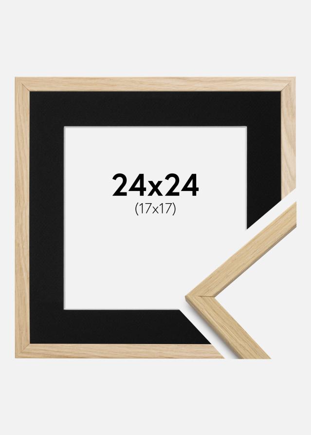 Ramme Edsbyn Eg 24x24 cm - Passepartout Sort 18x18 cm