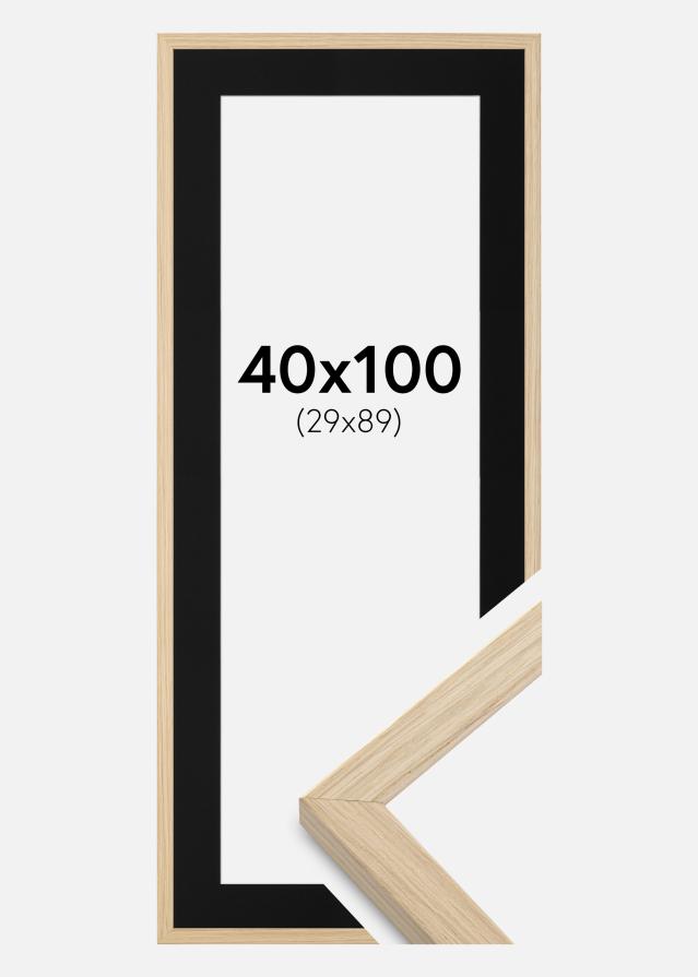 Ramme Grimsåker Eg 40x100 cm - Passepartout Sort 30x90 cm