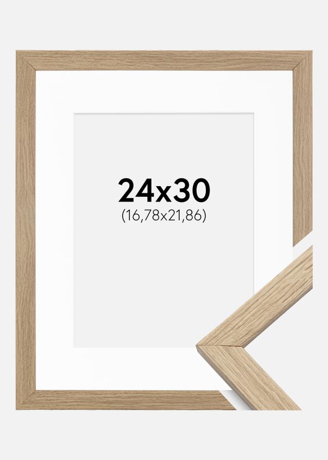 Ramme Stilren Eg 24x30 cm - Passepartout Hvid 7x9 inches