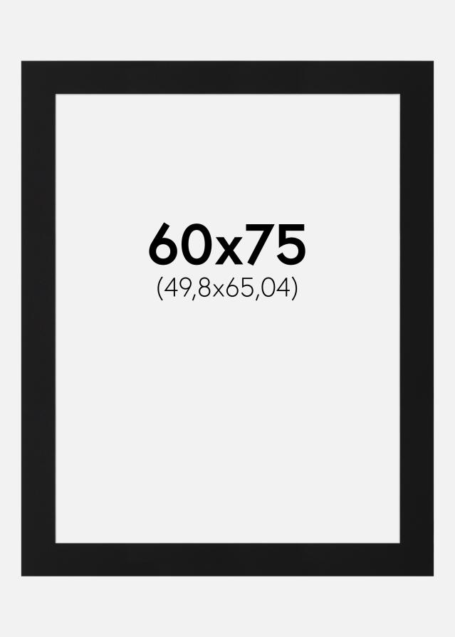 Passepartout Sort Standard (Hvid kerne) 60x75 cm (49,8x65,04)