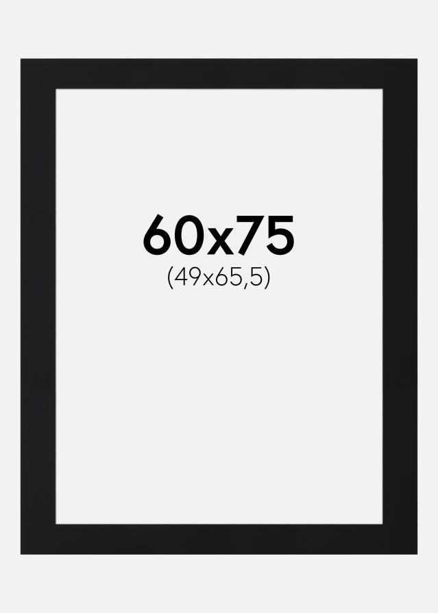 Passepartout Sort Standard (Hvid kerne) 60x75 cm (49x65,5)