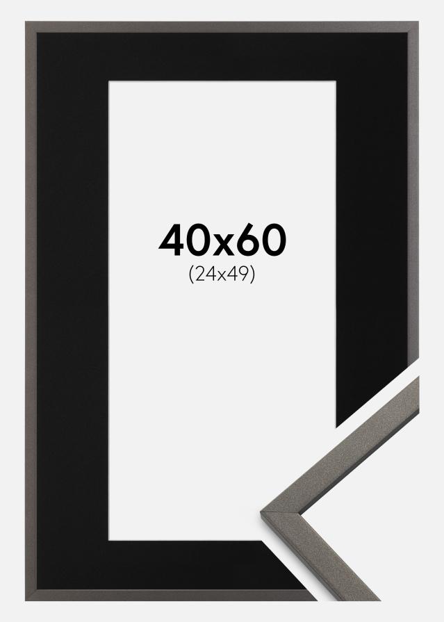 Ramme Edsbyn Grafit 40x60 cm - Passepartout Sort 25x50 cm