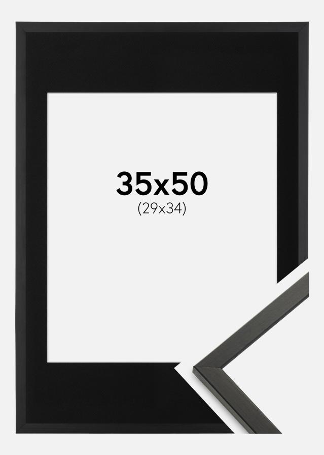 Ramme Galant Sort 35x50 cm - Passepartout Sort 30x35 cm