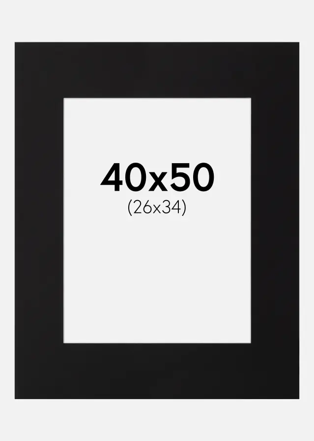 Passepartout Canson Sort (Hvid kerne) 40x50 cm (26x34)