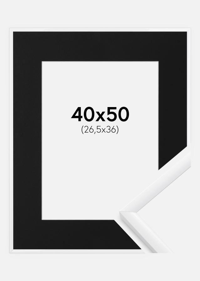 Ramme New Lifestyle Hvid 40x50 cm - Passepartout Sort 27,5x37 cm