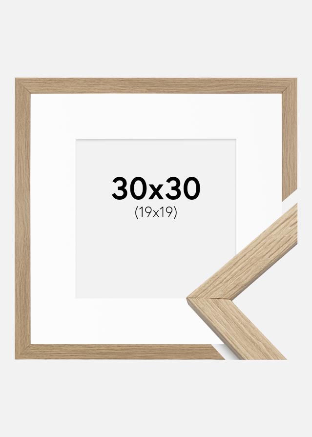 Ramme Stilren Eg 30x30 cm - Passepartout Hvid 20x20 cm