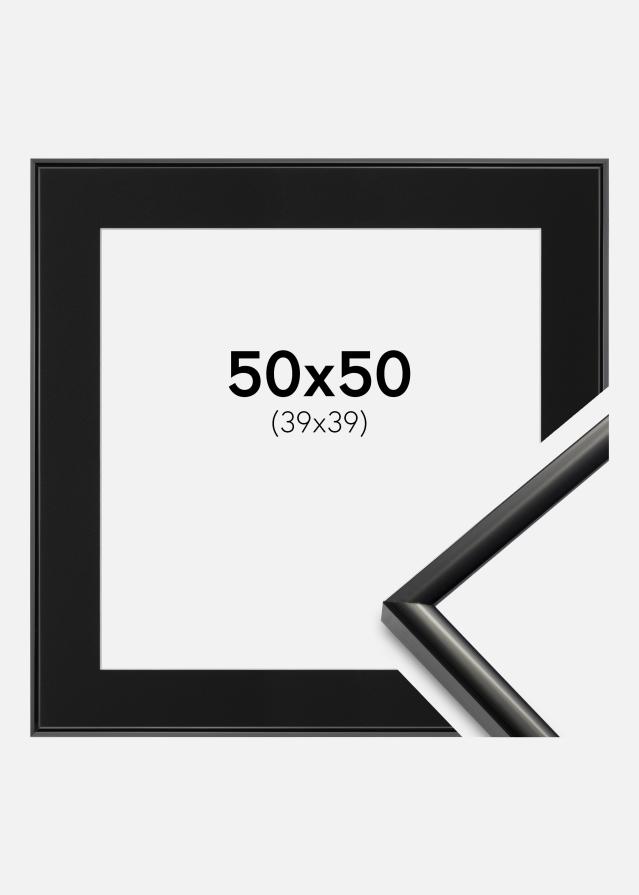 Ramme New Lifestyle Sort 50x50 cm - Passepartout Sort 40x40 cm