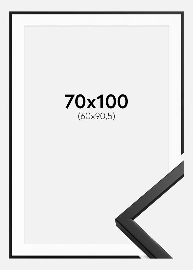 Ramme Oslo Sort 70x100 cm - Passepartout Hvid 61x91,5 cm