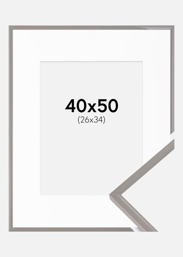Ramme New Lifestyle Earth Grey 40x50 cm - Passepartout Hvid 27x35 cm