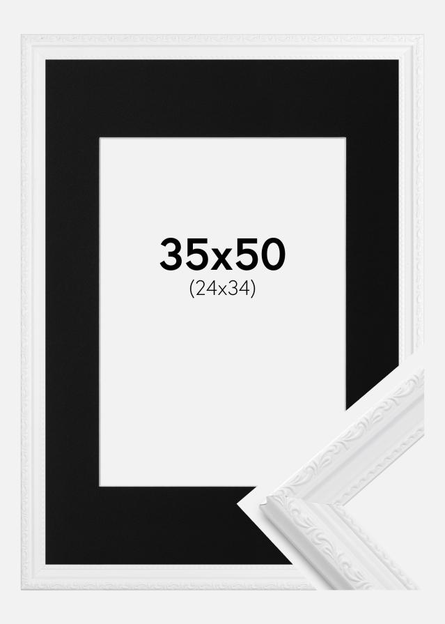 Ramme Abisko Hvid 35x50 cm - Passepartout Sort 25x35 cm