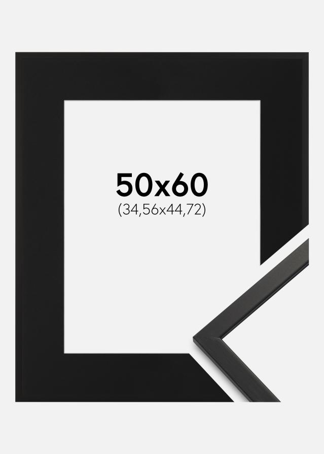 Ramme Edsbyn Sort 50x60 cm - Passepartout Sort 14x18 inches