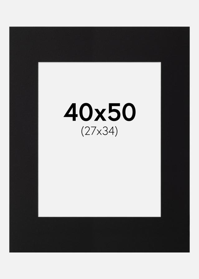 Passepartout Sort Standard (Hvid Kerne) 40x50 cm (27x34)
