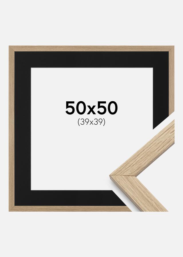 Ramme Stilren Eg 50x50 cm - Passepartout Sort 40x40 cm