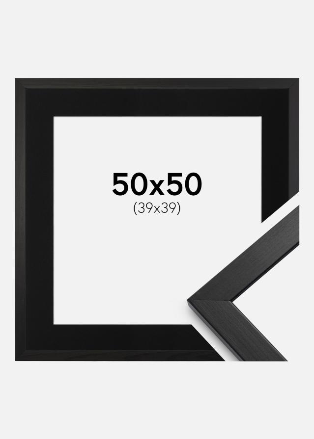 Ramme Stilren Sort 50x50 cm - Passepartout Sort 40x40 cm