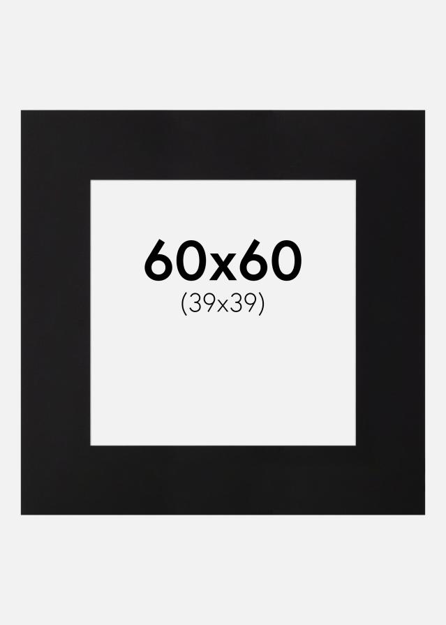 Passepartout XL Sort (Hvid Kerne) 60x60 cm (39x39)