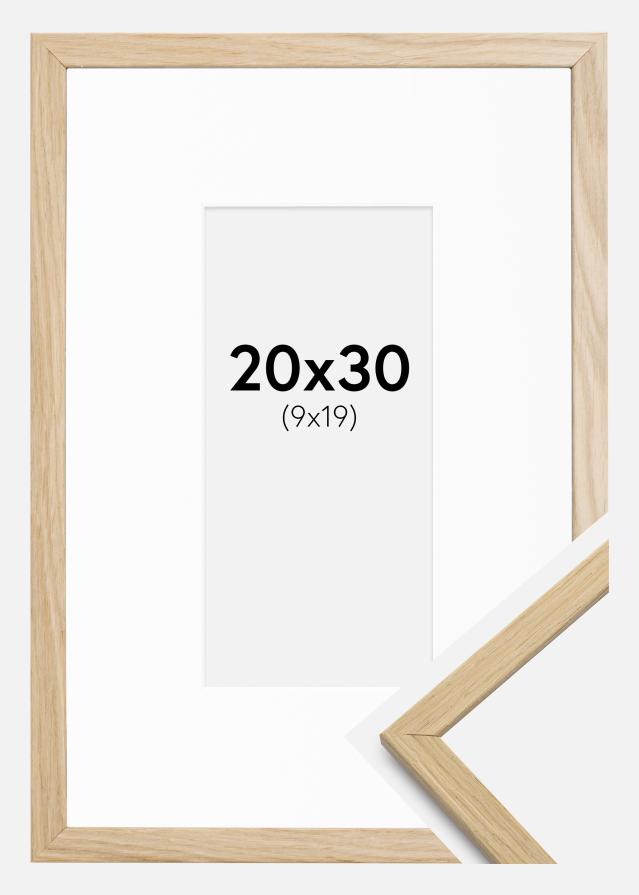 Ramme Edsbyn Eg 20x30 cm - Passepartout Hvid 10x20 cm
