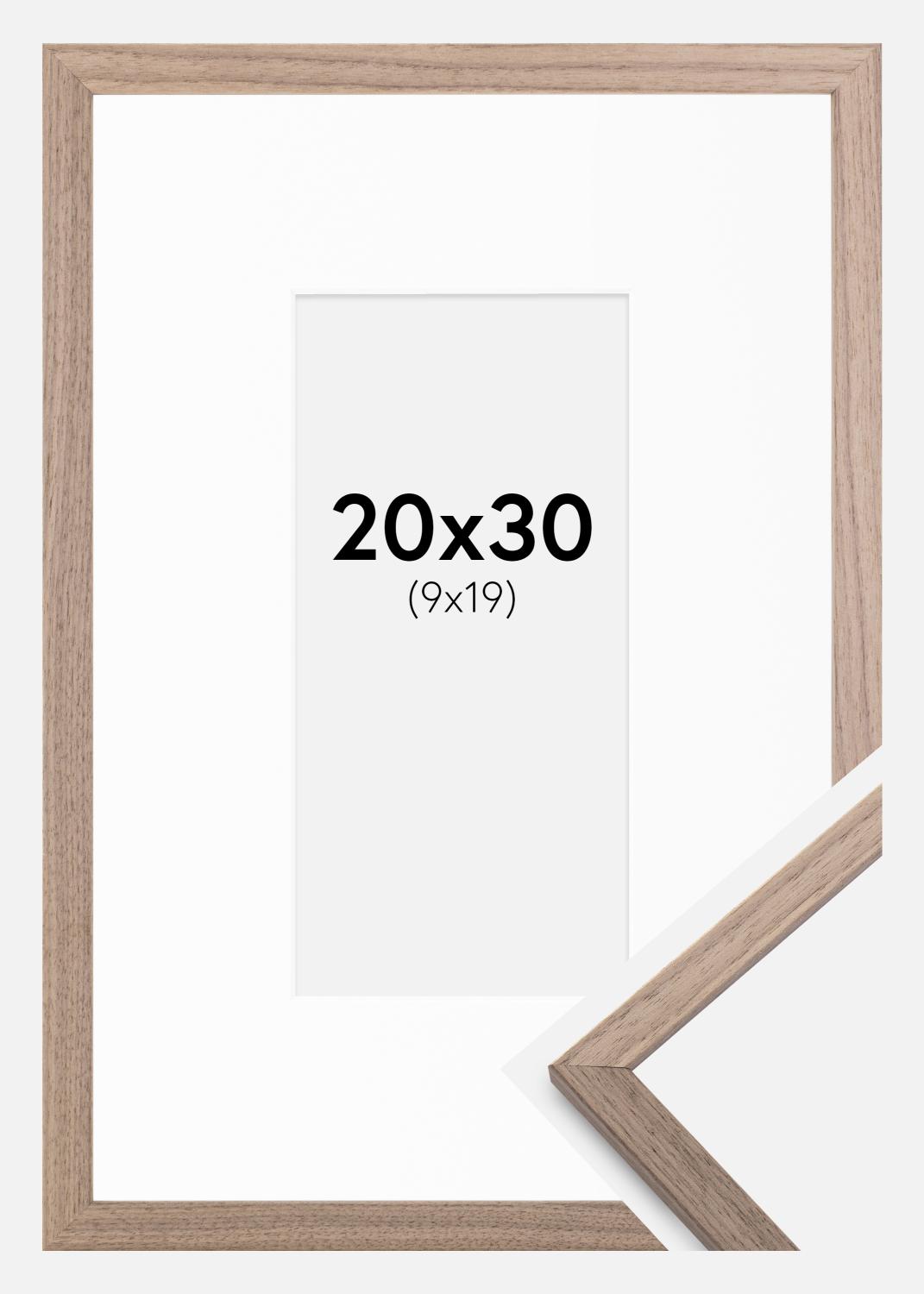 Product Image for Ramme Edsbyn Lys Valnød 20x30 cm - Passepartout Hvid 10x20 cm