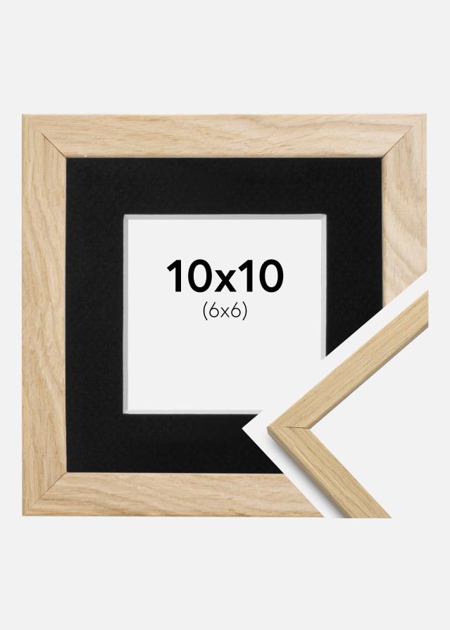 Ramme Edsbyn Eg 10x10 cm - Passepartout Sort 7x7 cm