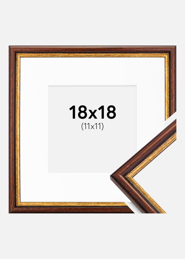 Ramme Horndal Brun 18x18 cm - Passepartout Hvid 12x12 cm
