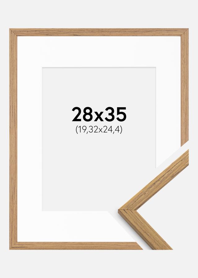 Ramme Edsbyn Teak 28x35 cm - Passepartout Hvid 8x10 inches