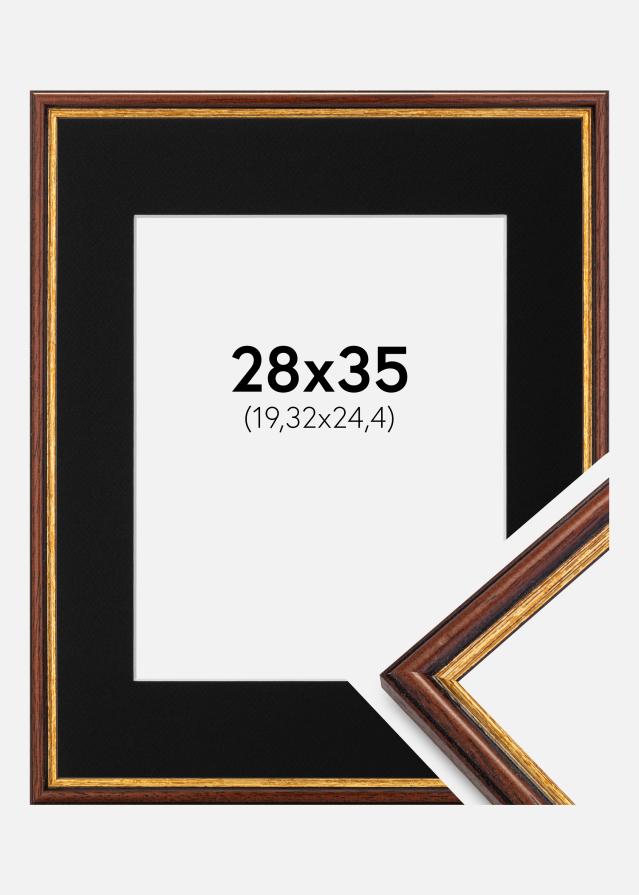 Ramme Horndal Brun 28x35 cm - Passepartout Sort 8x10 inches