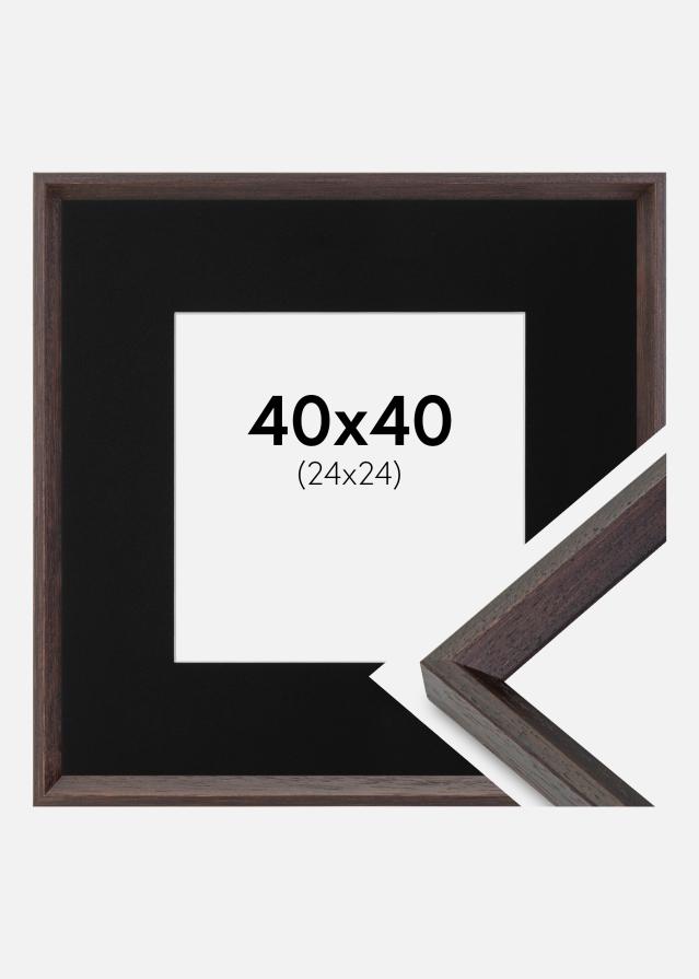 Ramme Globe Espresso 40x40 cm - Passepartout Sort 25x25 cm