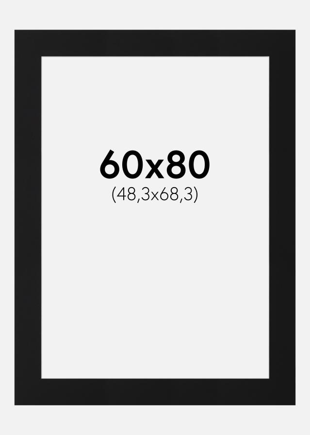 Passepartout Sort Standard (Hvid kerne) 60x80 cm (48,3x68,3)