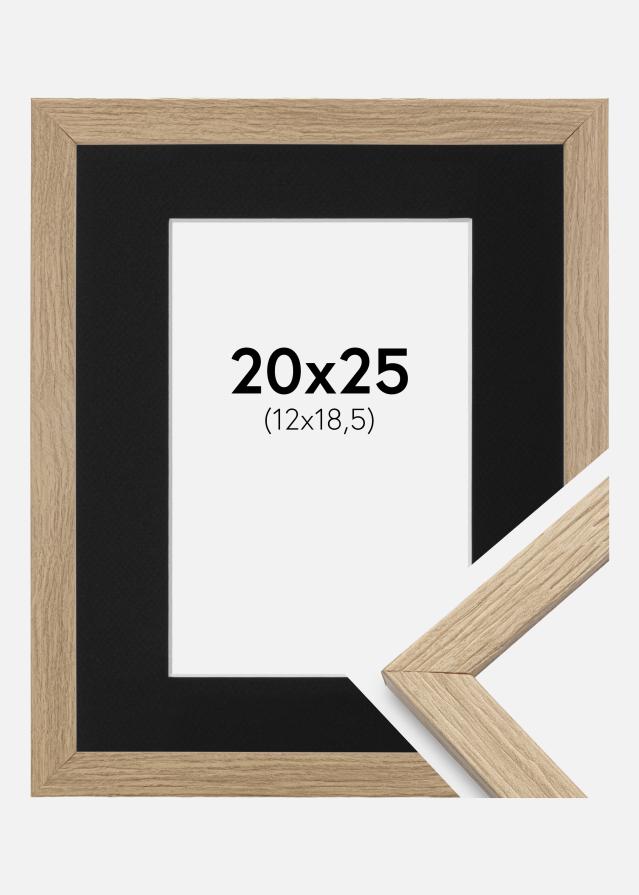 Ramme Stilren Eg 20x25 cm - Passepartout Sort 13x19,5 cm