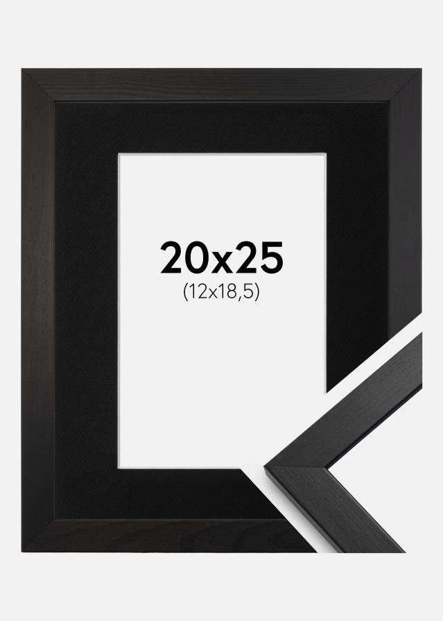 Ramme Stilren Sort 20x25 cm - Passepartout Sort 13x19,5 cm