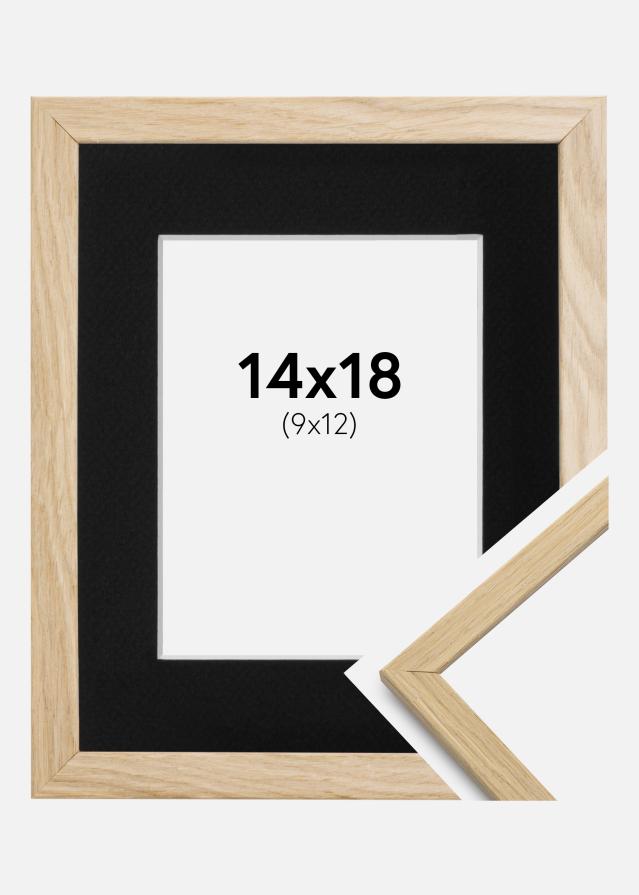 Ramme Edsbyn Eg 14x18 cm - Passepartout Sort 10x13 cm
