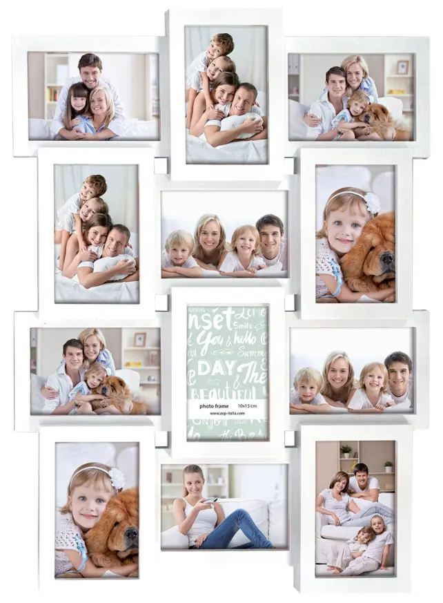 Multiple frame white Collageramme - 12 Billeder