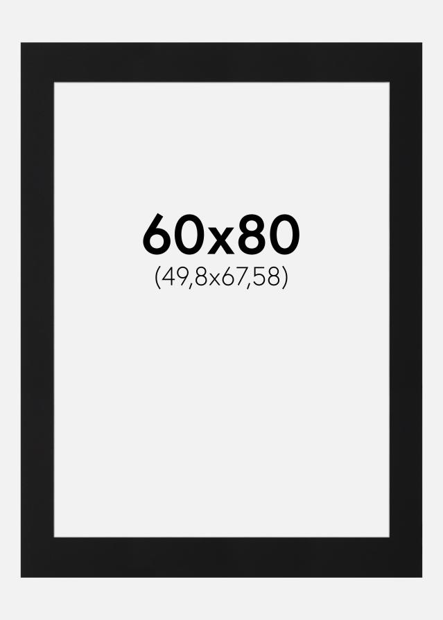 Passepartout Sort Standard (Hvid kerne) 60x80 cm (49,8x67,58)
