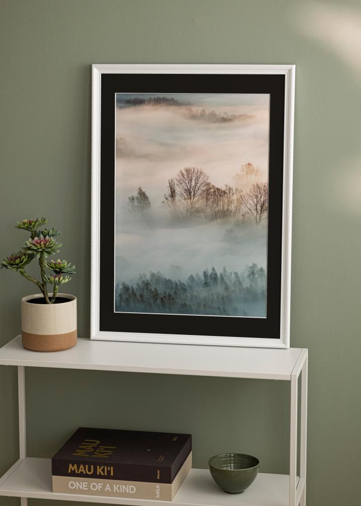 Ramme Abisko Hvid 20x30 cm - Passepartout Sort 15x21 cm (A5)