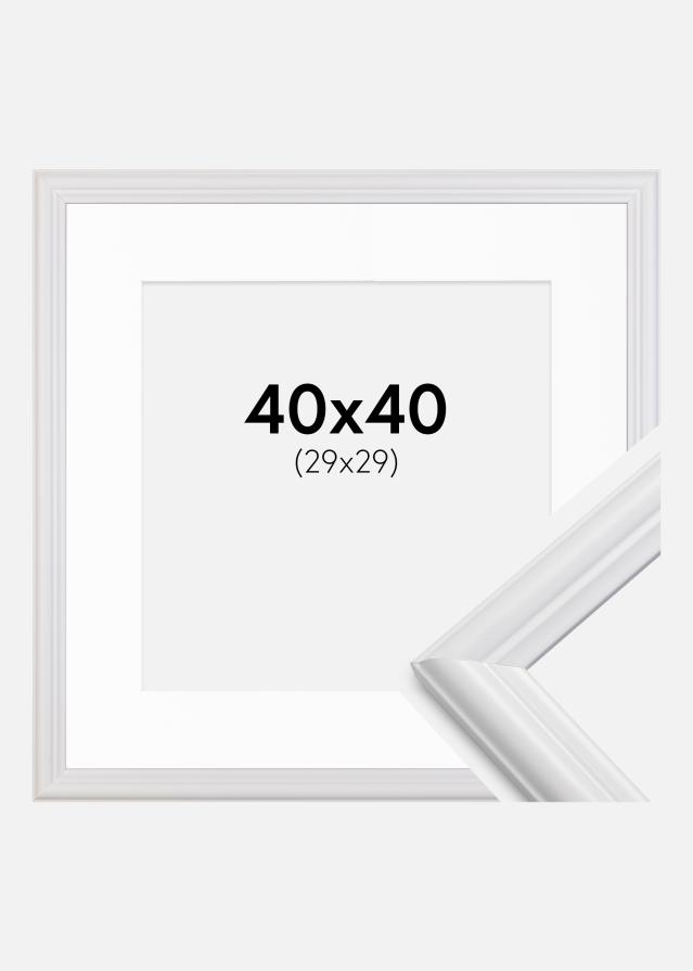 Ramme Siljan Hvid 40x40 cm - Passepartout Hvid 30x30 cm