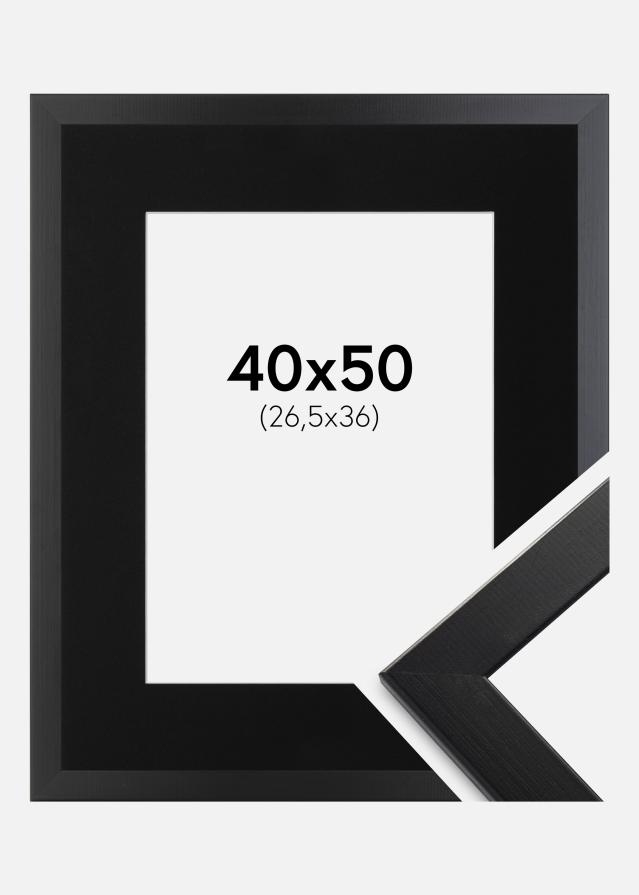 Ramme Trendline Sort 40x50 cm - Passepartout Sort 27,5x37 cm
