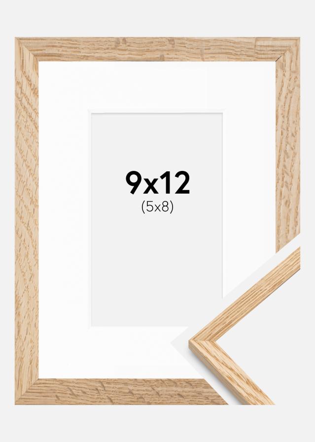Ramme Tynd Eg 9x12 cm - Passepartout Hvid 6x9 cm