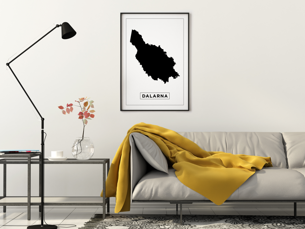 Kort - Dalarna - Hvid Plakat