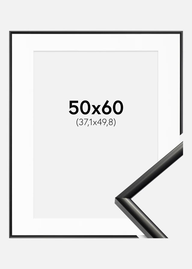 Ramme New Lifestyle Sort 50x60 cm - Passepartout Hvid 15x20 inches