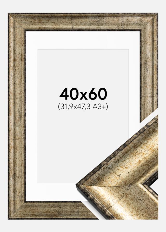 Ramme Saltsjöbaden Antikguld 40x60 cm - Passepartout Hvid 32,9x48,3 cm (A3+)