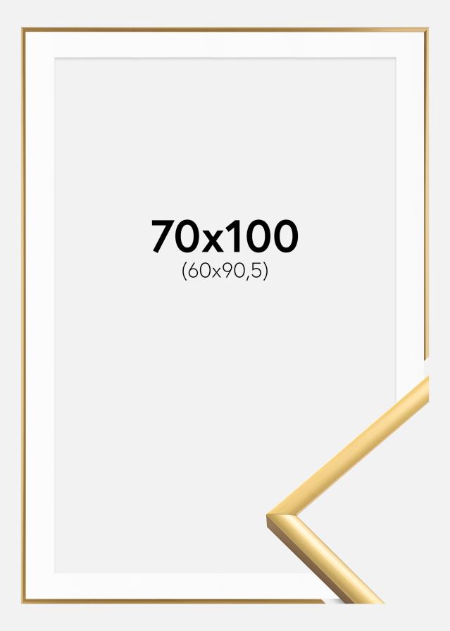 Ramme New Lifestyle Shiny Gold 70x100 cm - Passepartout Hvid 61x91,5 cm